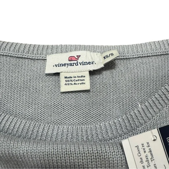 Vineyard Vines Fringe Sweater Poncho Baby Blue Cozy Layer Women’s XS/S - Picture 5 of 6